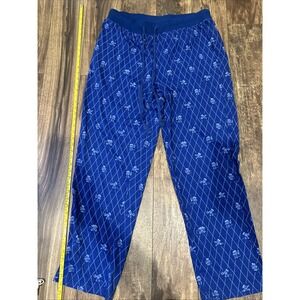 DISNEY STORE Sz L Men's MICKEY MOUSE PJ‎ LOUNGE PANTS PLANE CRAZY Blue Pajama